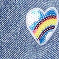 Girls 7-16 Denim Jacket with Heart Appliqués