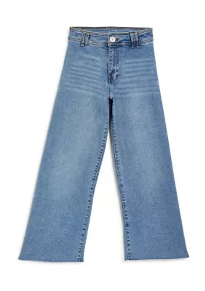 Girls 7-16 High Rise Wide Leg Jeans