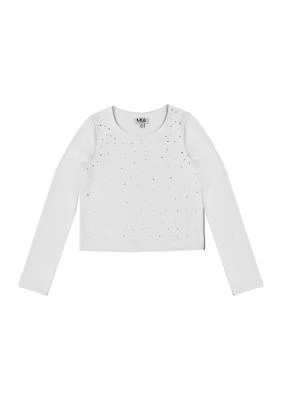 Girls 7-16 Glam Rhinestone Knit Top