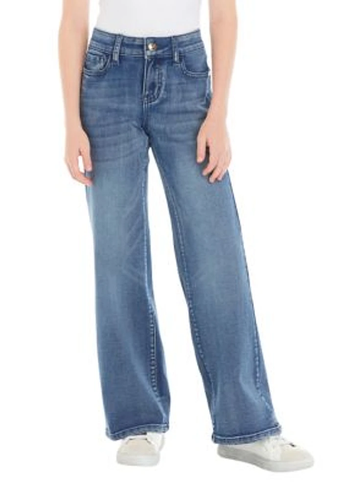 Girls 7-16 Wide Leg Denim Jeans