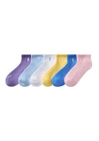 Girls Sport Quarter Socks, 6 Pack