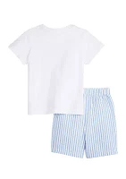 Boys 4-7 Truck Graphic T-Shirt and Striped Shorts Set