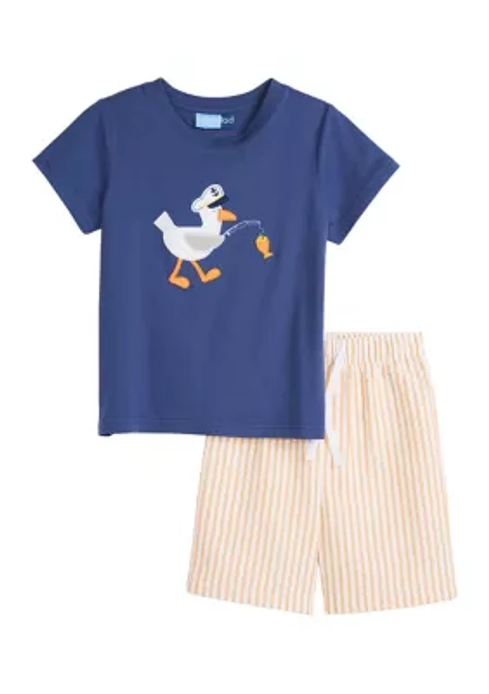 Boys 4-7 Seagull Graphic T-Shirt and Striped Shorts Set