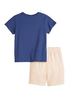 Boys 4-7 Seagull Graphic T-Shirt and Striped Shorts Set