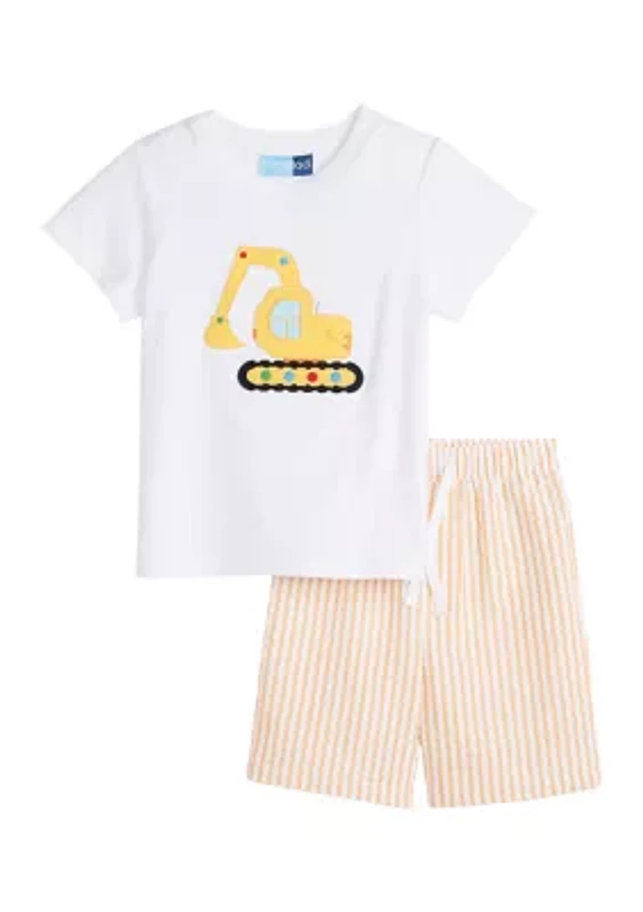 Boys 4-7 Graphic T-Shirt and Striped Shorts Set