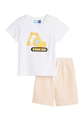 Boys 4-7 Graphic T-Shirt and Striped Shorts Set