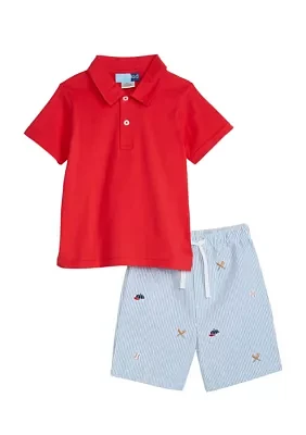 Boys 4-7 Baseball Shifley Short Sleeve Woven Set