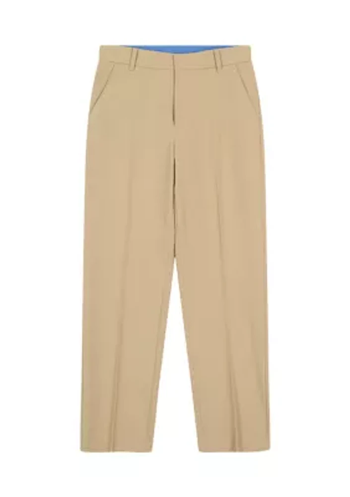 Boys 8-20 Flat Front Stretch Solid Performance Pants