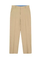 Boys 8-20 Flat Front Stretch Solid Performance Pants