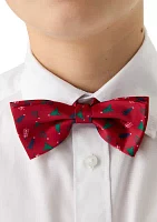 Boys 8-20 Long Sleeve Stretch Solid Poplin Shirt & Bowtie