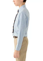 Boys 8-20 Long Sleeve Stretch Stony Hill Plaid Shirt and Tie