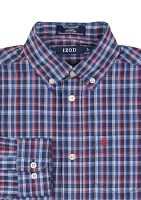 Boys 8-20 Long Sleeve Stretch Sleepy Hollow Plaid Shirt