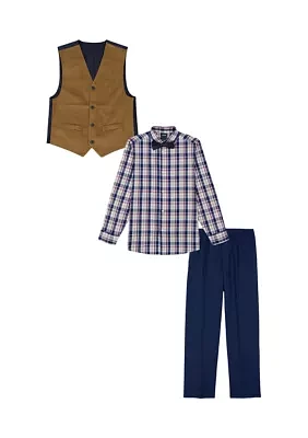 Boys 4-7 Corduroy Duo Vest Set with Bowtie