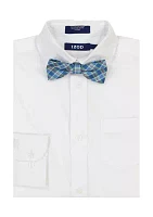 Boys 8-20 Long Sleeve Stretch Solid Poplin Shirt & Bow Tie