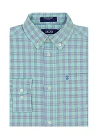 Boys 8-20 Long Sleeve Stretch Summer Breeze Plaid Shirt