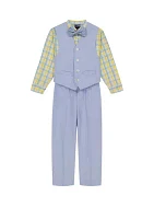 Boys 8-20 Oxford Vest Set with Bowtie