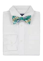 Boys 8-20 Husky Long Sleeve Stretch Solid Poplin Shirt & Bowtie