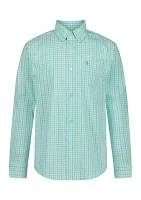 Boys 8-20 Long Sleeve Stretch La Jolla Plaid Shirt