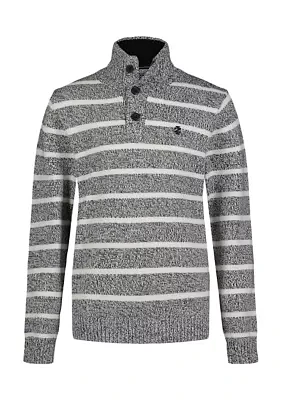 Boys 8-20 Marled Stripe 1/4 Button Sweater