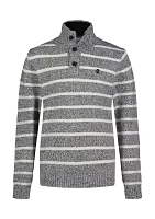 Boys 8-20 Marled Stripe 1/4 Button Sweater