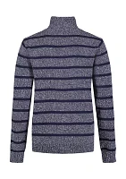 Boys 8-20 Marled Stripe 1/4 Button Sweater