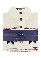 Boys 8-20 Snowflake 3-Button Sweater and Dress Shirt Set