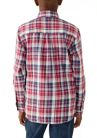 Boys 8-20 Long Sleeve Yarn Dyed Durhan Twill Plaid Shirt