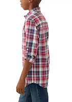 Boys 8-20 Long Sleeve Yarn Dyed Durhan Twill Plaid Shirt