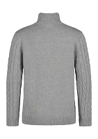 Boys 8-20 Solid Cable Knit 1/4 Zip Sweater