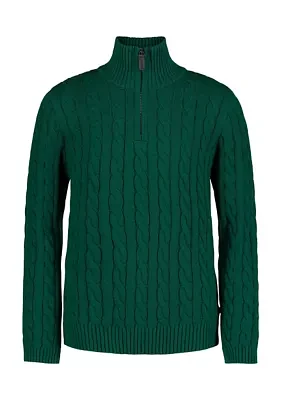 Boys 8-20 Solid Cable 1/4 Zip Sweater