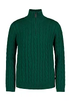 Boys 8-20 Solid Cable 1/4 Zip Sweater