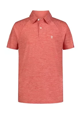 Boys - Short Sleeve Raglan Marled Polo Shirt