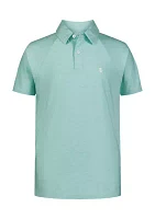 Boys 8-20 Short Sleeve Raglan Marled Polo Shirt