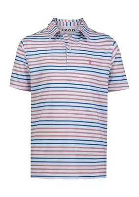 Boys 4-7 Short Sleeve Multi Stripe Performance Polo Shirt