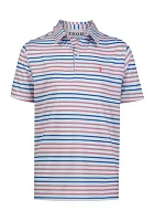 Boys 4-7 Short Sleeve Multi Stripe Performance Polo Shirt