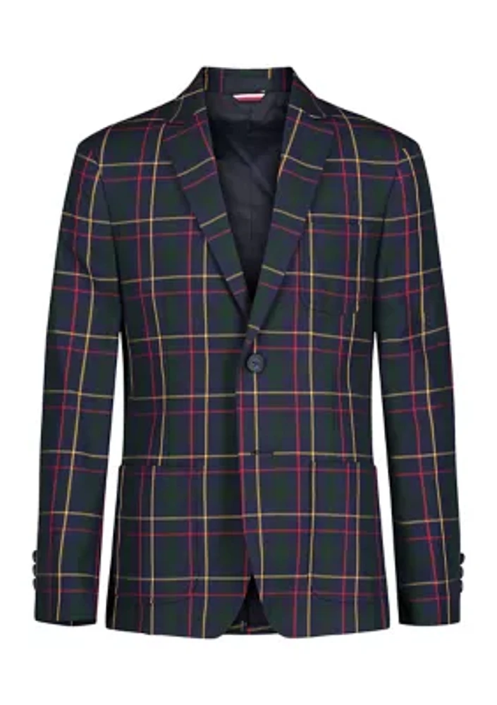 Boys 8-20 Brushed Huntsman Plaid Blazer