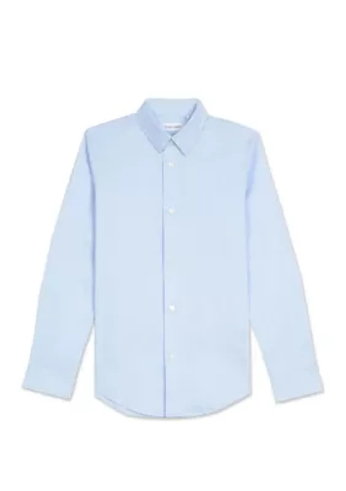 Boys 8-20 Solid Stretch Poplin Shirt