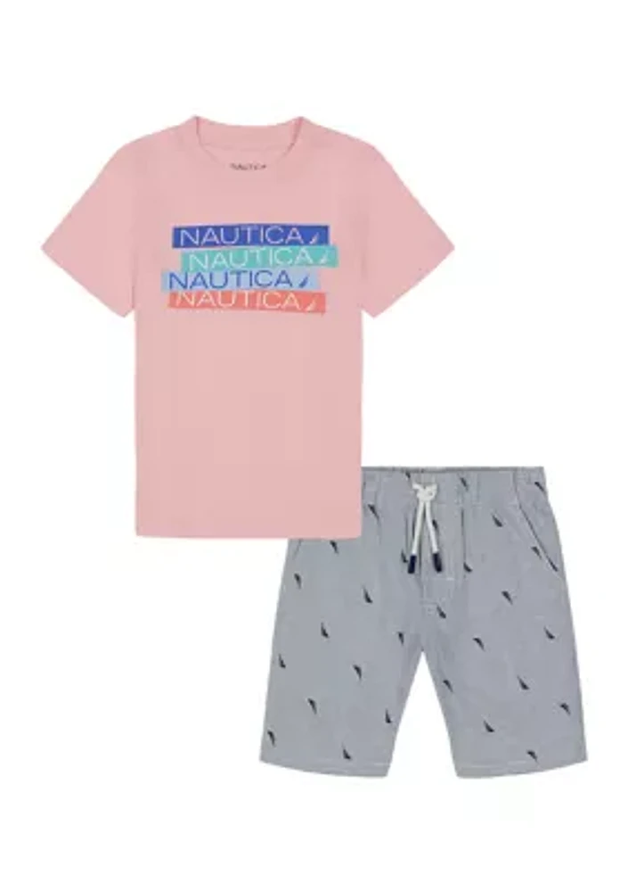 Boys 4-7 Graphic T-Shirt and Woven Shorts Set