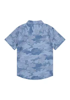 Boys 8-20 All Over Print Button Down Shirt