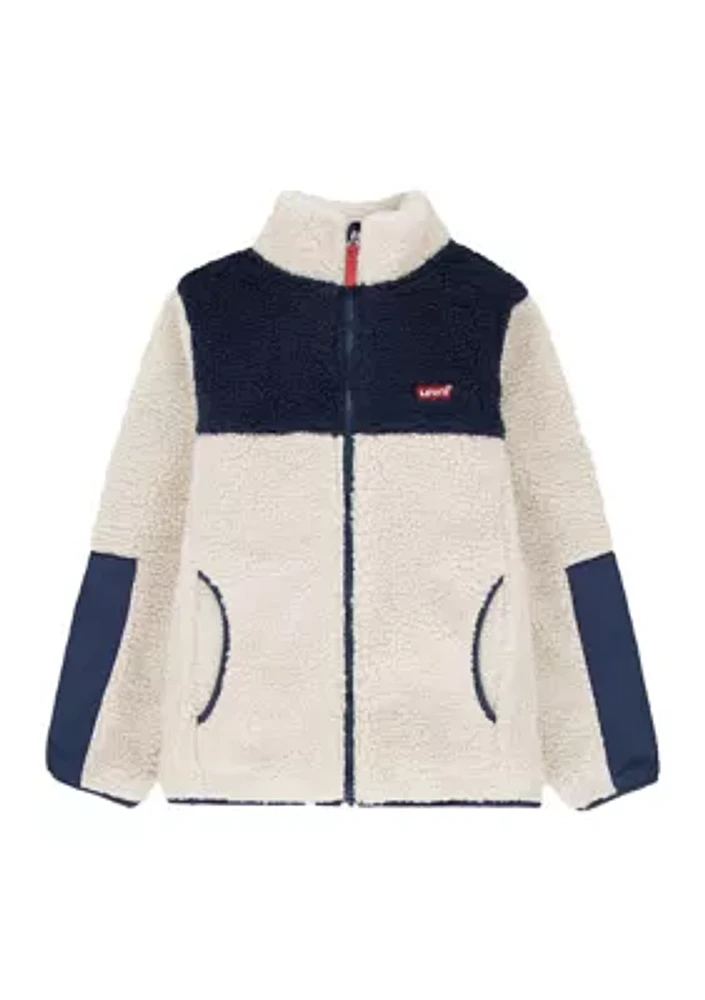 Boys 8-20 Color Blocked Sherpa Jacket