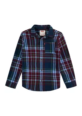 Boys 8-20 Plaid Printed Flannel Shirt