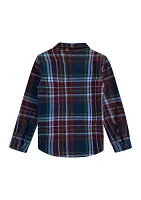 Boys 8-20 Plaid Printed Flannel Shirt