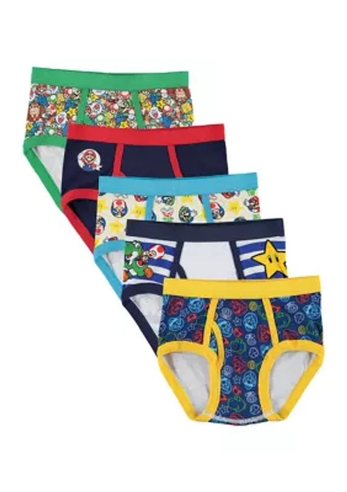 Boys 4-7 Mario Underwear - 5 Pack