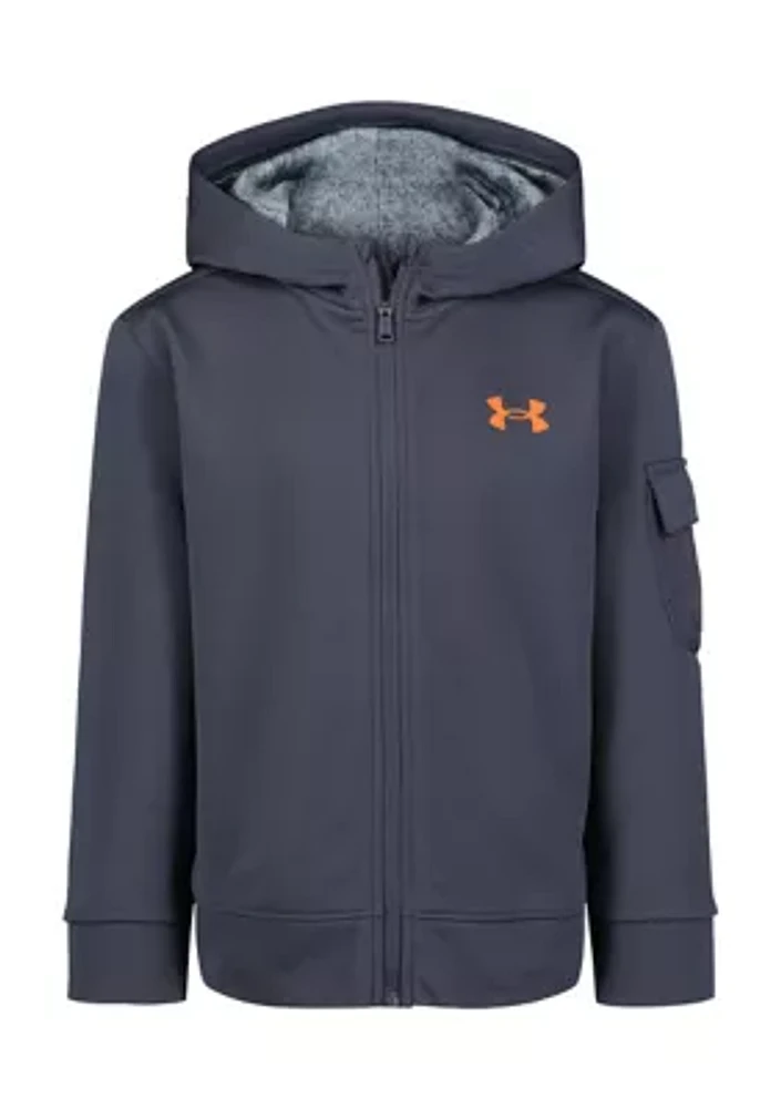 Boys 4-7 Zip Front Mesh Pocket Hoodie