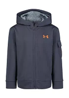 Boys 4-7 Zip Front Mesh Pocket Hoodie