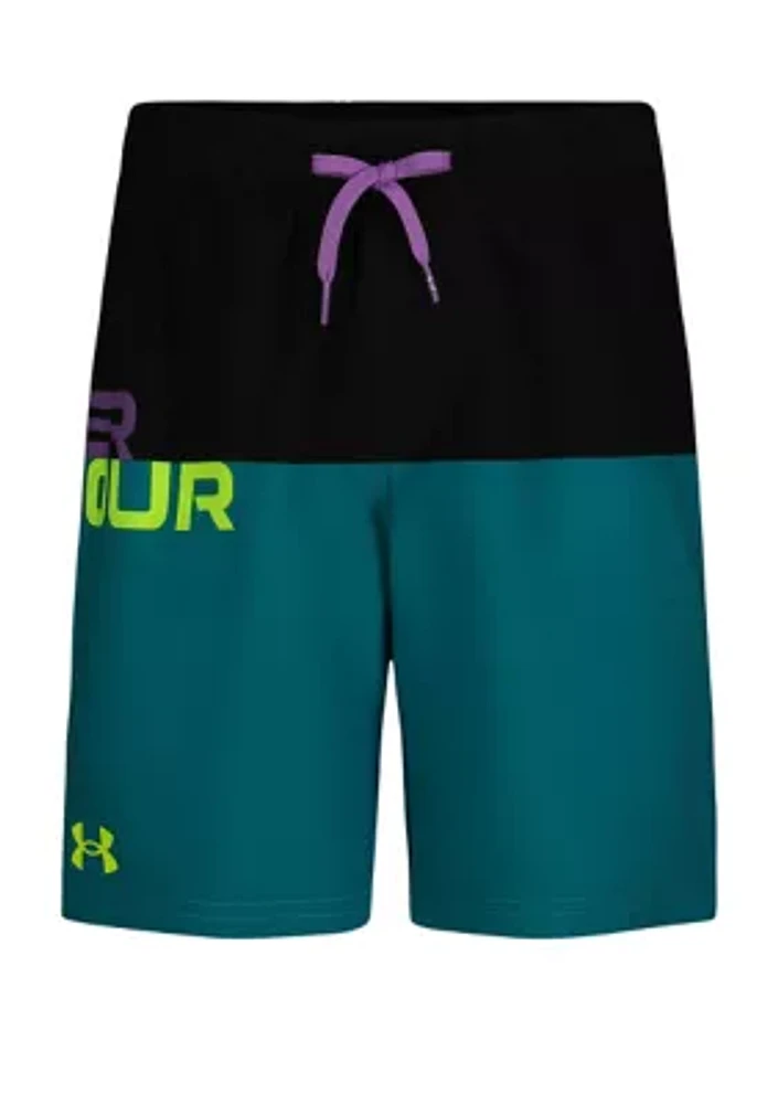 Boys 8-20 Color Blocked Logo Swim Trunks