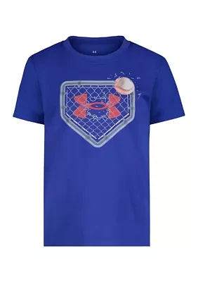 Boys 4-7 Short Sleeve Baseball Fence Graphic T-Shirt