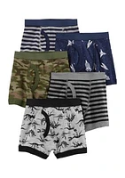 Boys 2-8 Dino Printed Boxer Briefs - Pack of 5