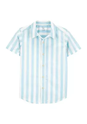 Boys 4-7 Stripe Button Down Shirt