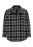 Boys 4-7 Plaid Printed Button Down Shirt